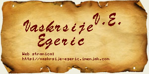 Vaskrsije Egerić vizit kartica